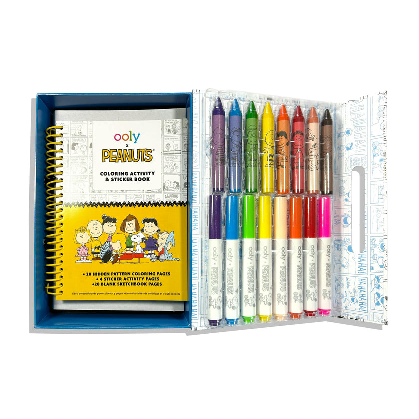 OOLY x Peanuts Coloring Activity & Sticker Kit - 8 Markers 8 Crayons