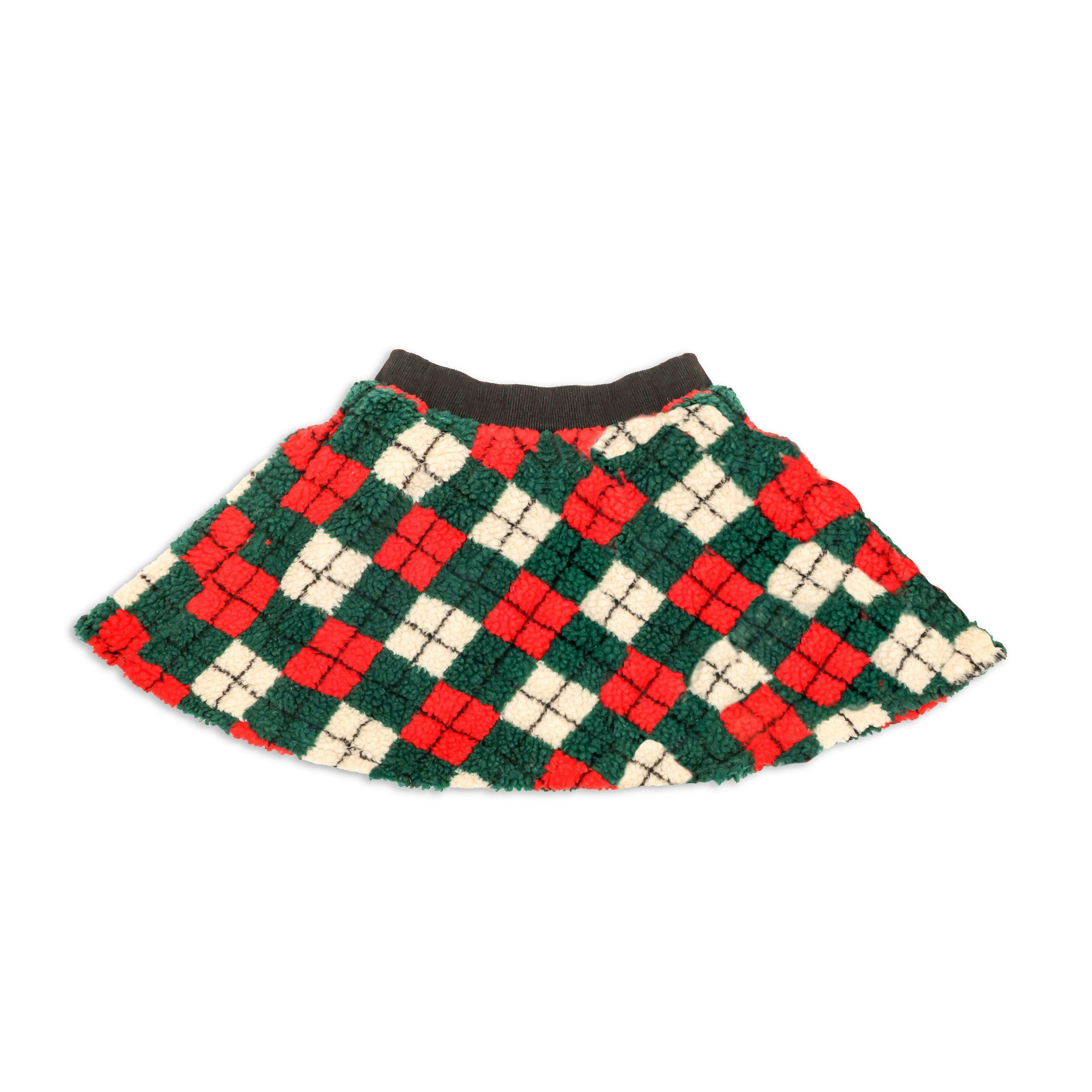 Jr Star Sherpa Argyle Child Swing Skirt