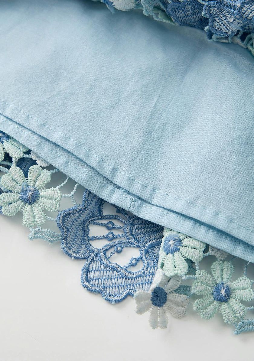 Jade Frill Embroidered Mini Skirt