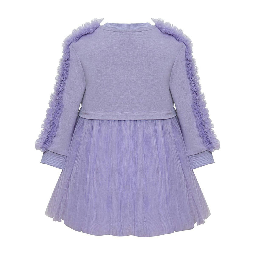 Lilac Poppy Sweatshirt Tutu Dress