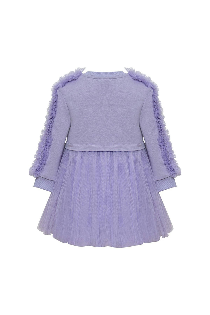 Lilac Poppy Sweatshirt Tutu Dress