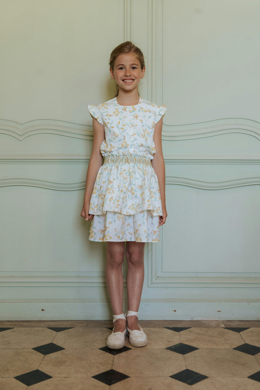 Jupe fille Coryza - Imprimé lemon