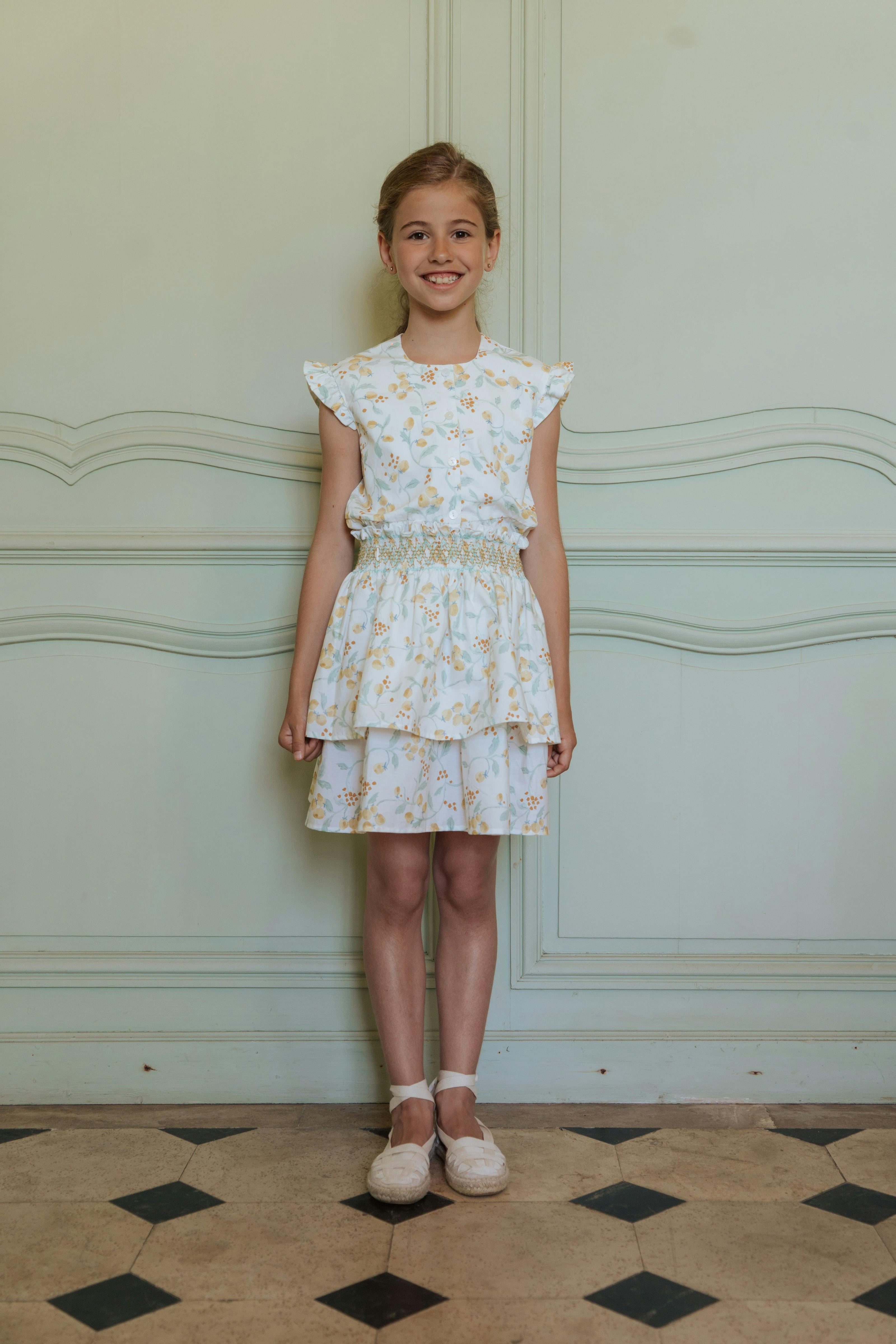 Jupe fille Coryza - Imprimé lemon