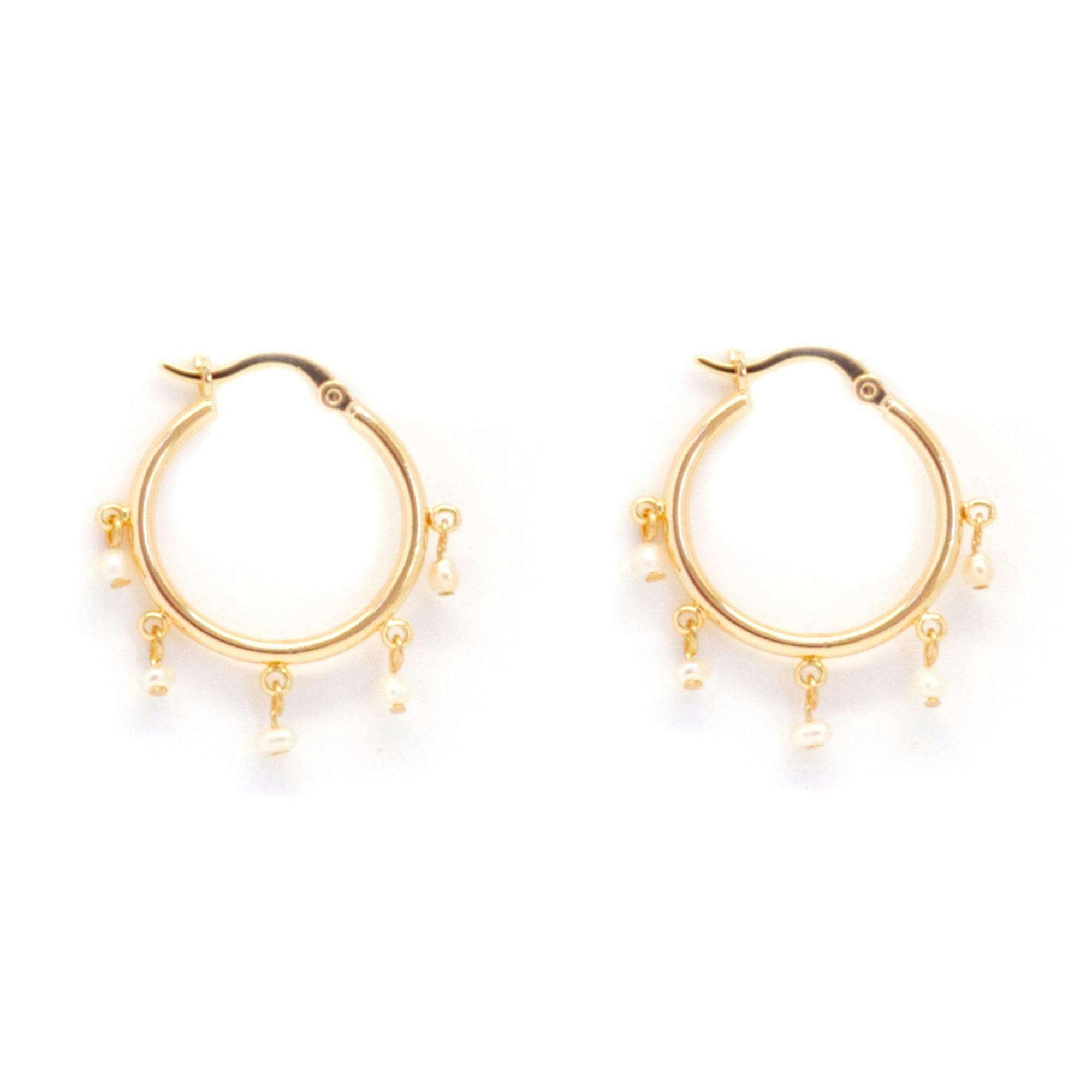 Malibu Mini Hoops  ~ Salty Shells