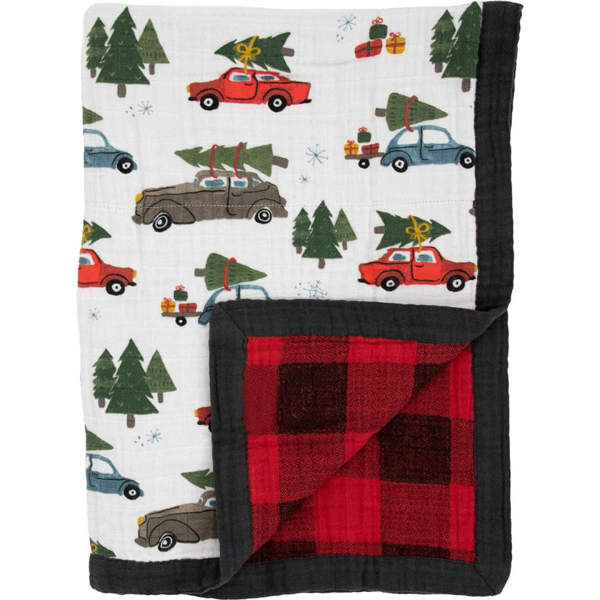 Cotton Muslin Baby Quilt - Holiday Haul