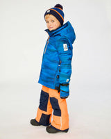 Two Piece Play Snowsuit Navy Blue and Orange with Orange Pants