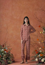 Talitha Pants Silk Red Mushroom