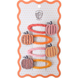 Glitter Pumpkin Hair Clip Set