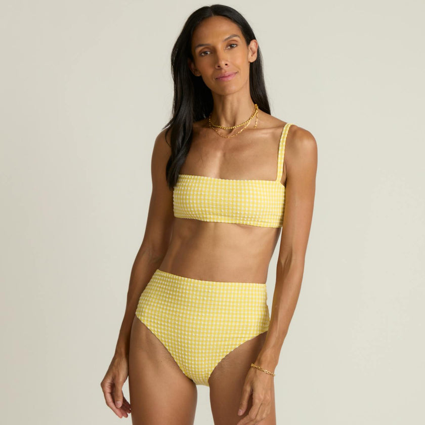 women's soleil gingham bandeau bikini top