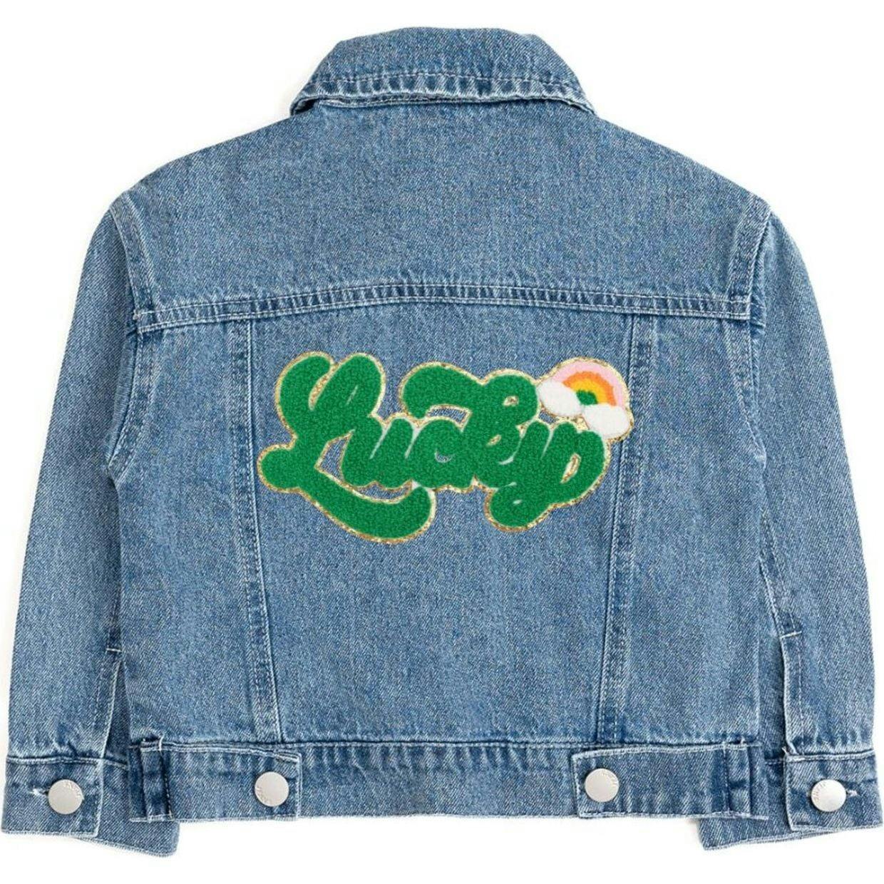 Lucky Rainbow Patch St. Patrick's Day Denim Jacket