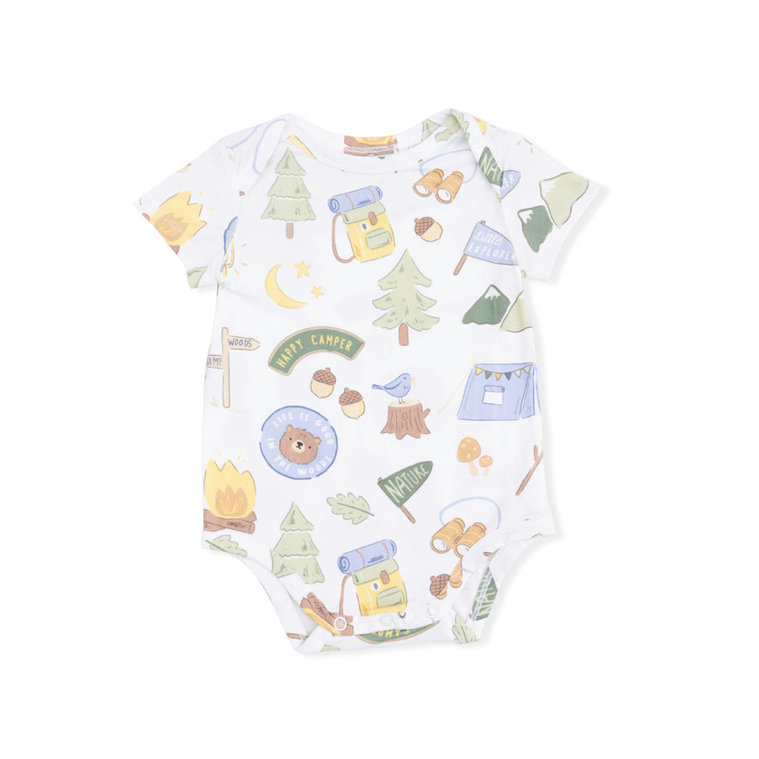 Camping Blue - Short Sleeve Bodysuit