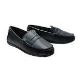 Black Faux Leather Penny Loafers