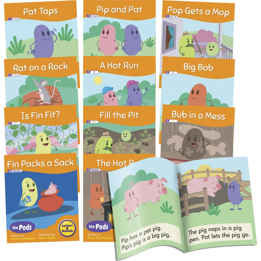 Decodable Readers The Pods - Phase 2 Letter Sounds: The Science of Reading