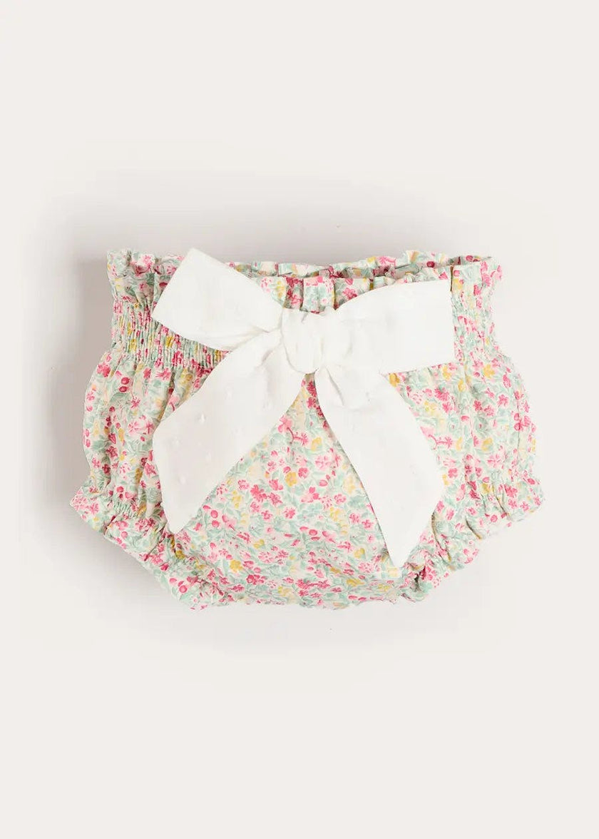 Adelaide Floral Bow Detail Bloomers in Pink (1mth-2yrs)