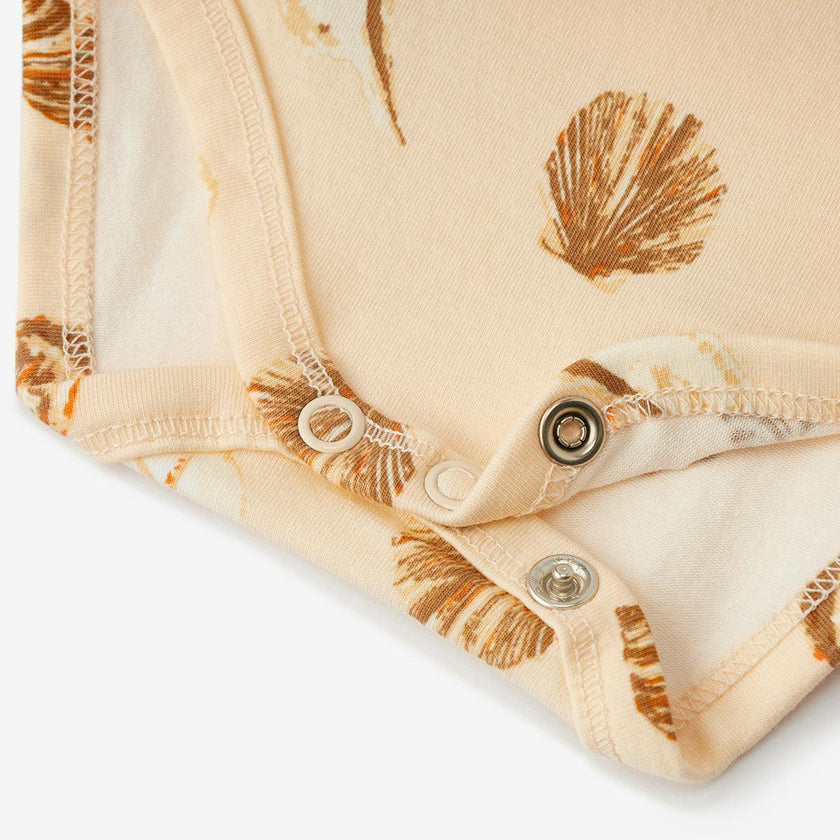 Seashells Stretch Crossover Short Sleeve One Piece
