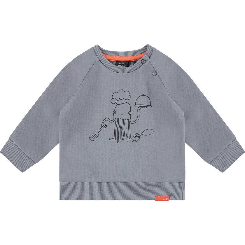 Crew Neck Chef Graphic Print Sweatshirt
