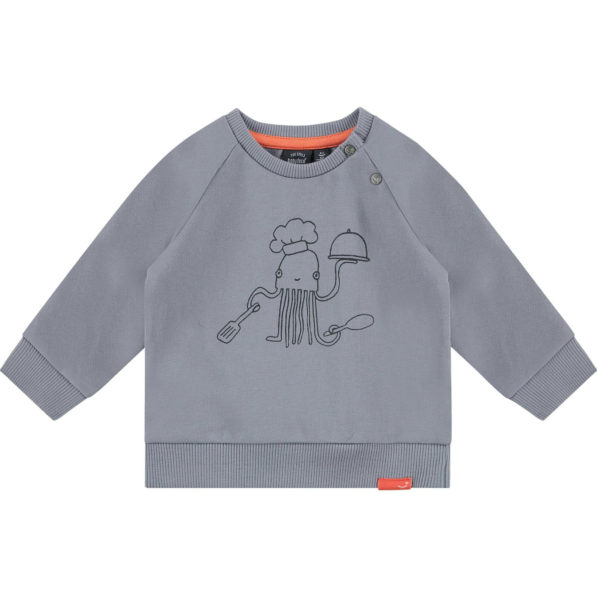 Crew Neck Chef Graphic Print Sweatshirt