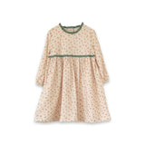 Priya Dress with Lace Trim | Beige Petals