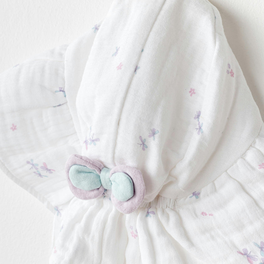 White Butterfly Muslin Bow Hat