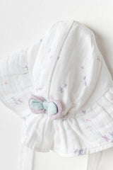 White Butterfly Muslin Bow Hat