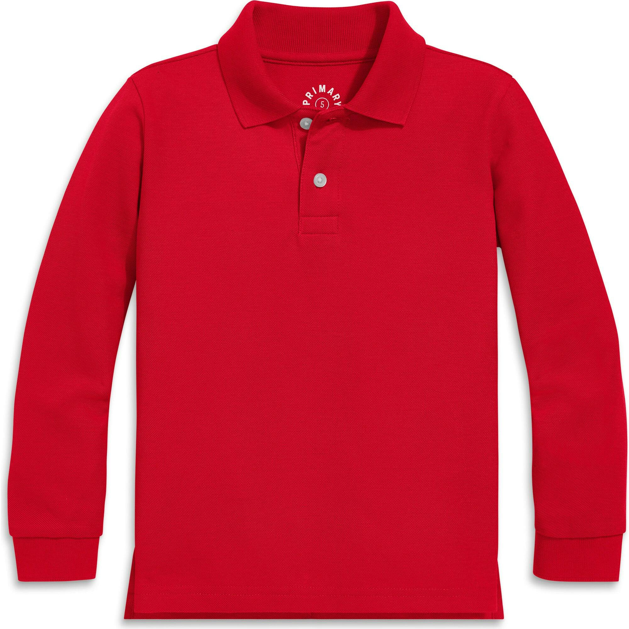 Kids long sleeve pique polo