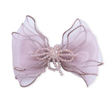 Multicolor Beaded Bow Clip Set