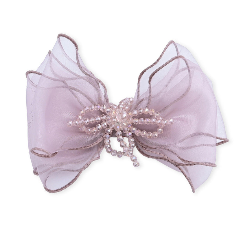 Multicolor Beaded Bow Clip Set