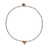 Kids Rainbow Miyuki Heart Necklace