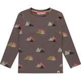 Abstract Mountain Print Long Sleeve T-Shirt