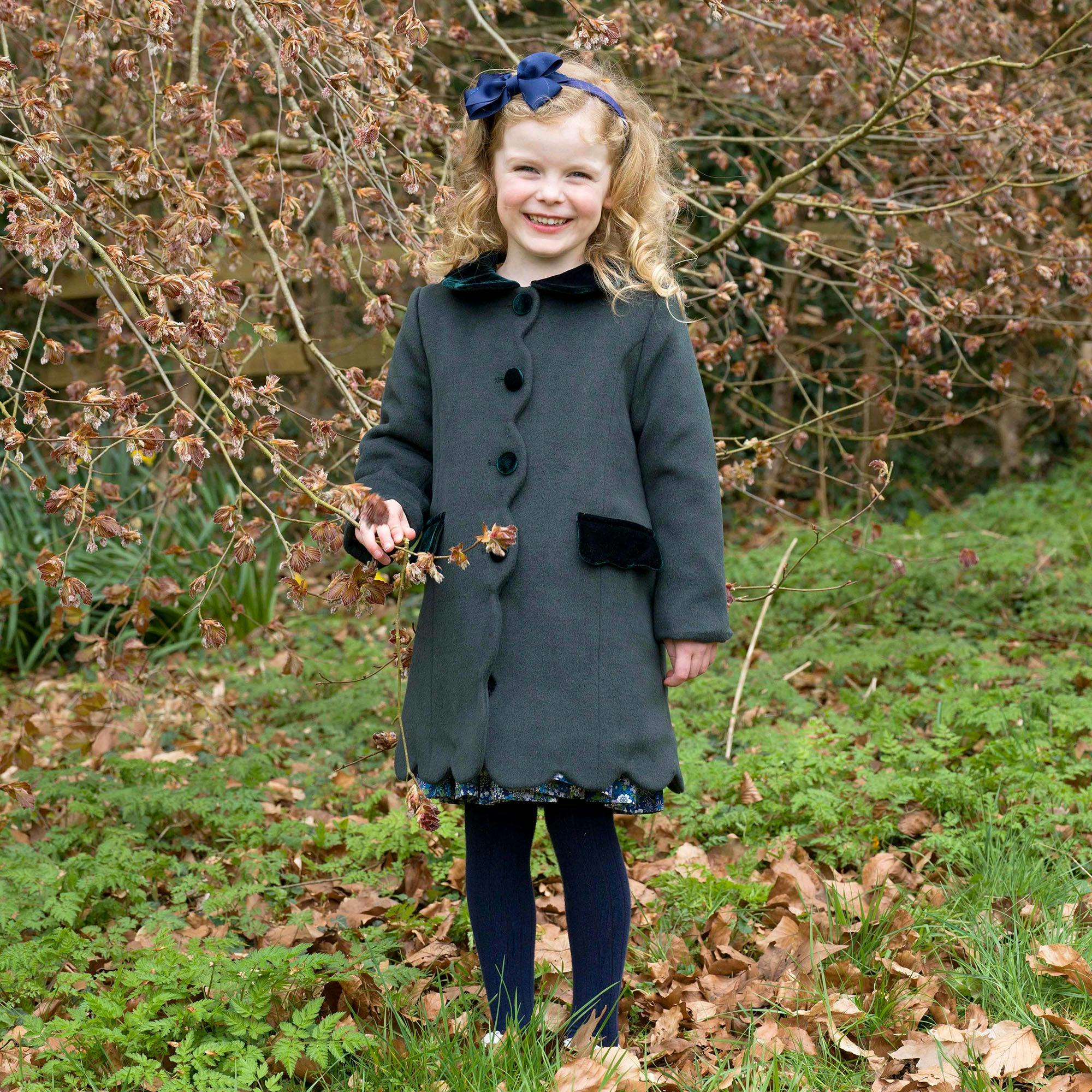 Green Scalloped Dress Coat