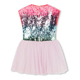Pink Sleeveless Sequin Jersey Dress