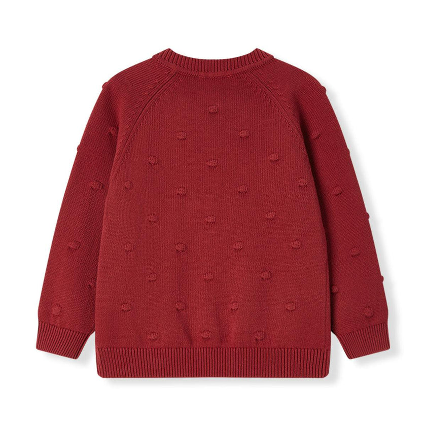 Wine Knit Popcorn Sweater