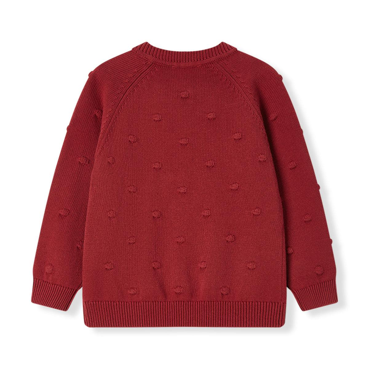 Wine Knit Popcorn Sweater