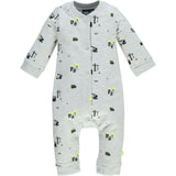 All-Over Houses And Construction Print Long Sleeve Romper