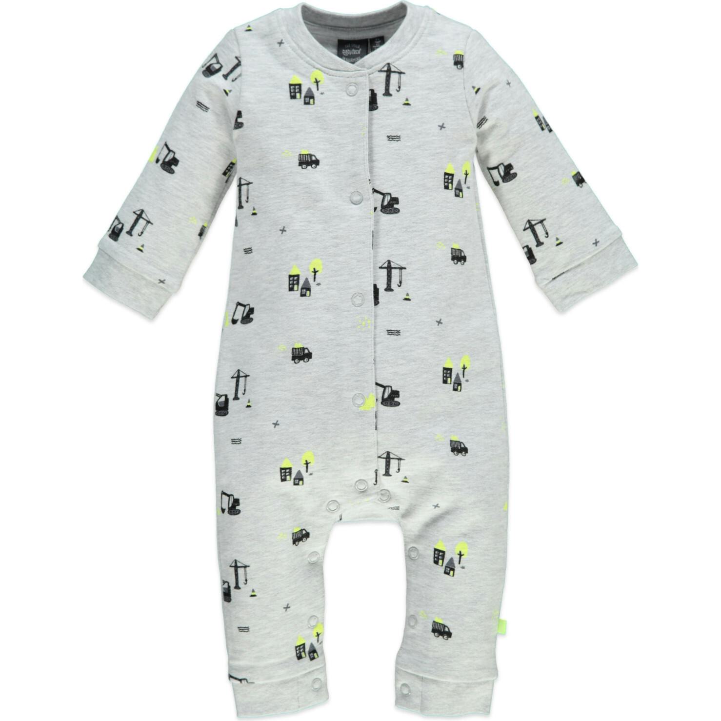 All-Over Houses And Construction Print Long Sleeve Romper