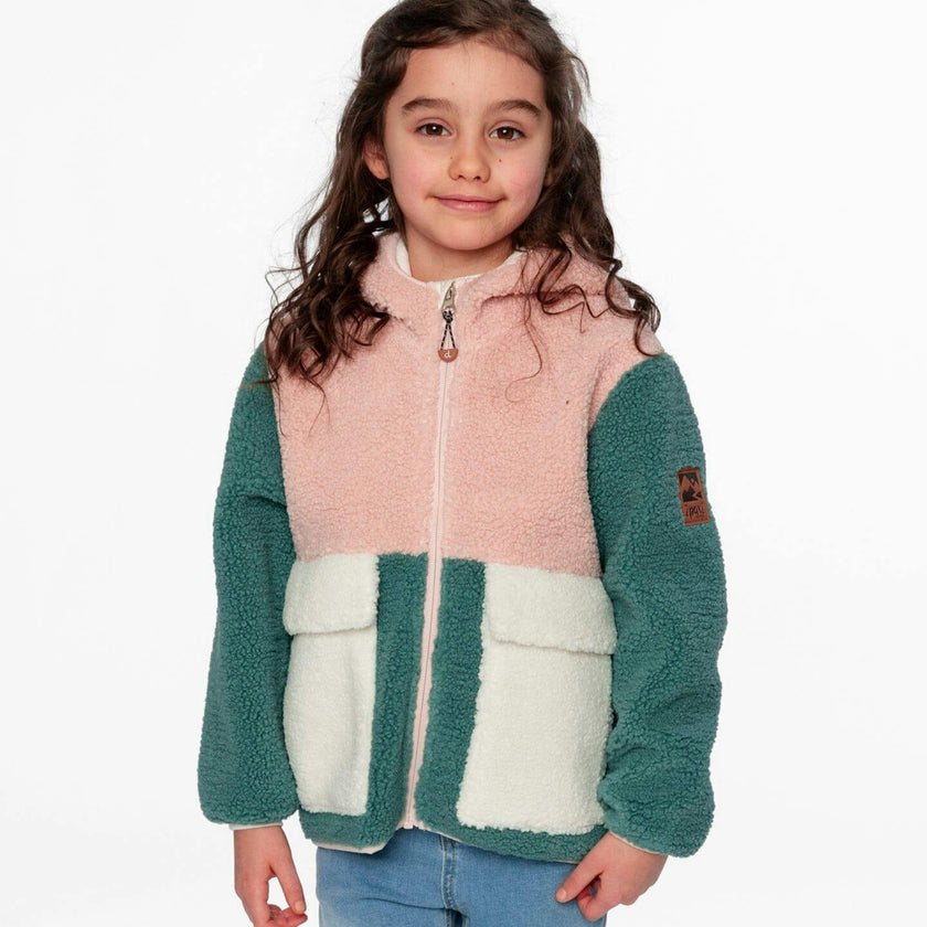 Sherpa Jacket Light Pink Colorblock