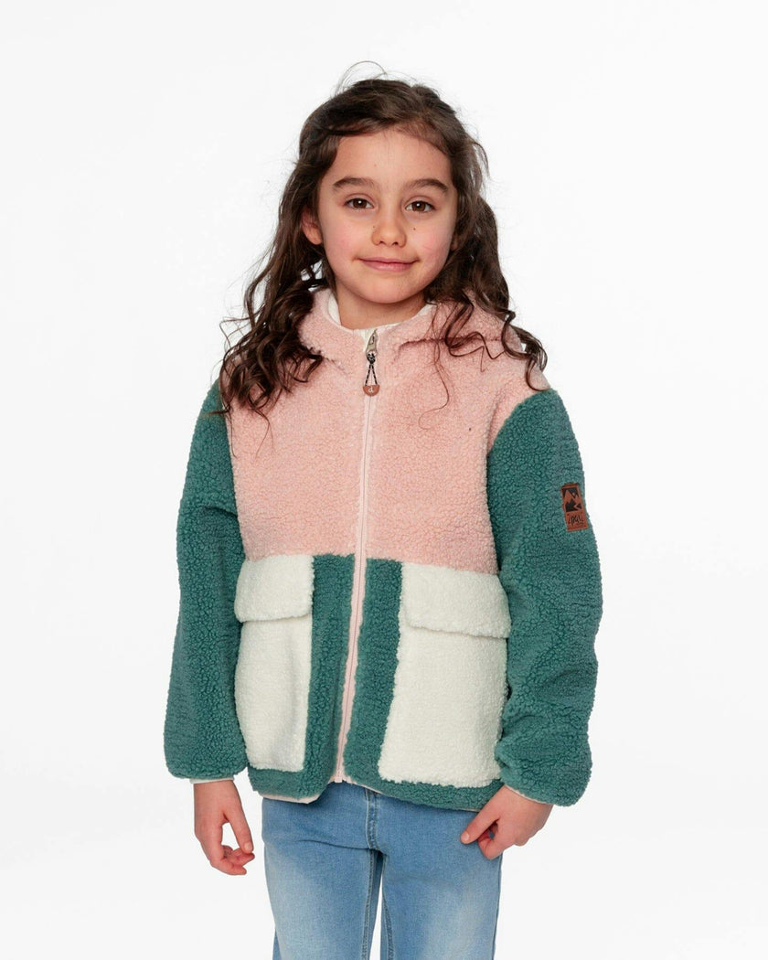 Sherpa Jacket Light Pink Colorblock