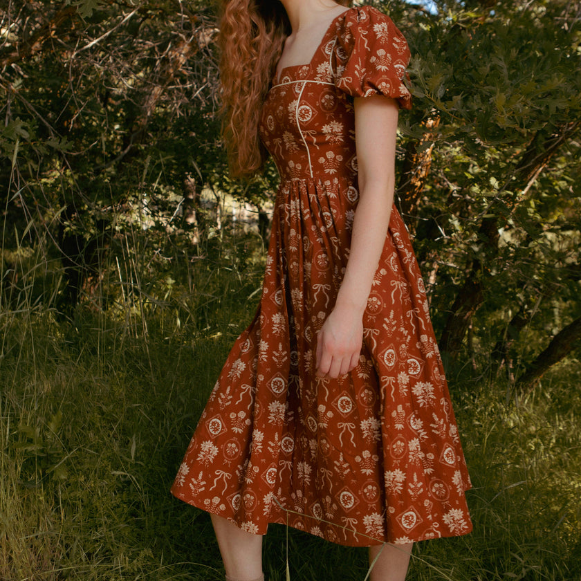 Nash Dress in Sepia Bows