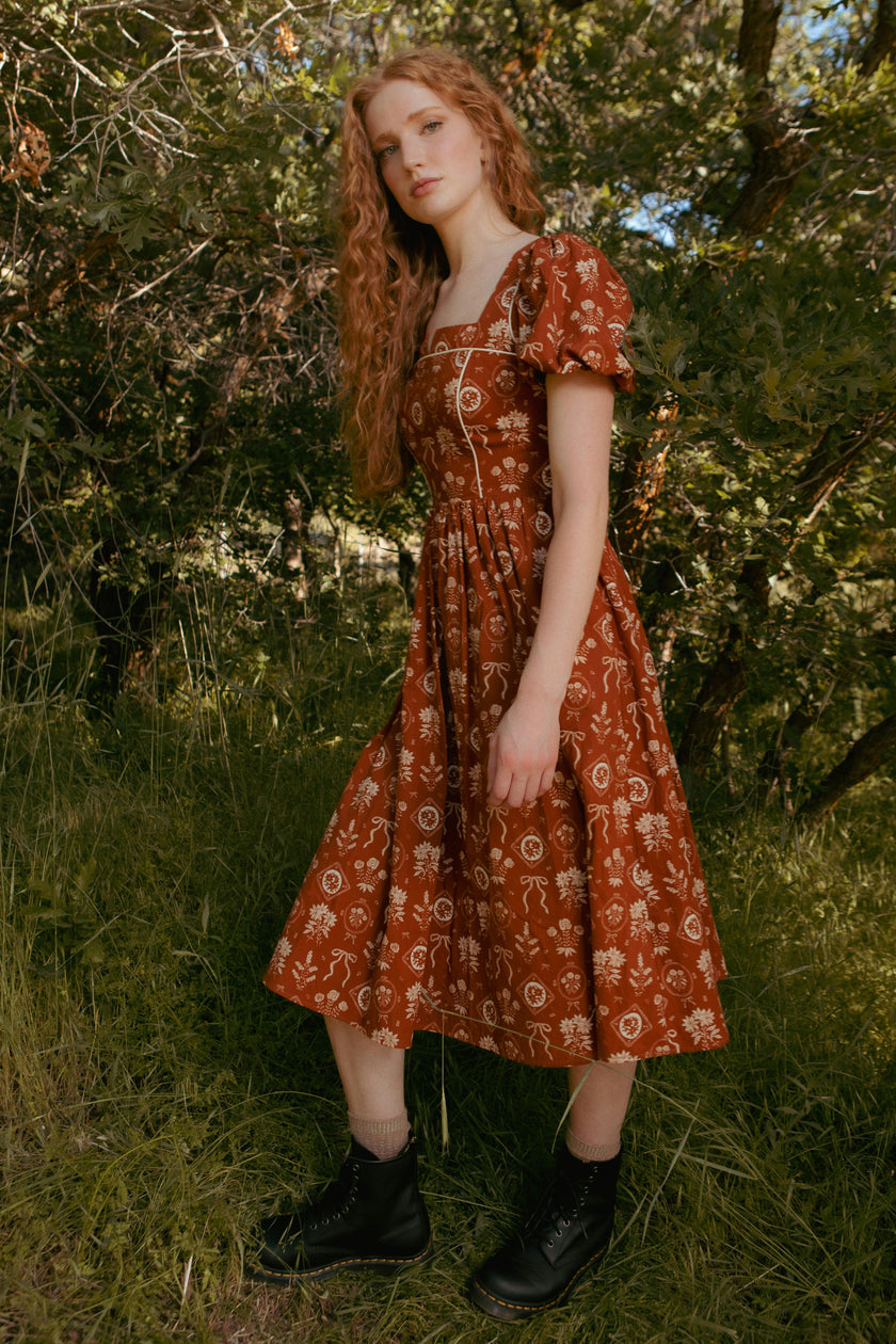 Nash Dress in Sepia Bows