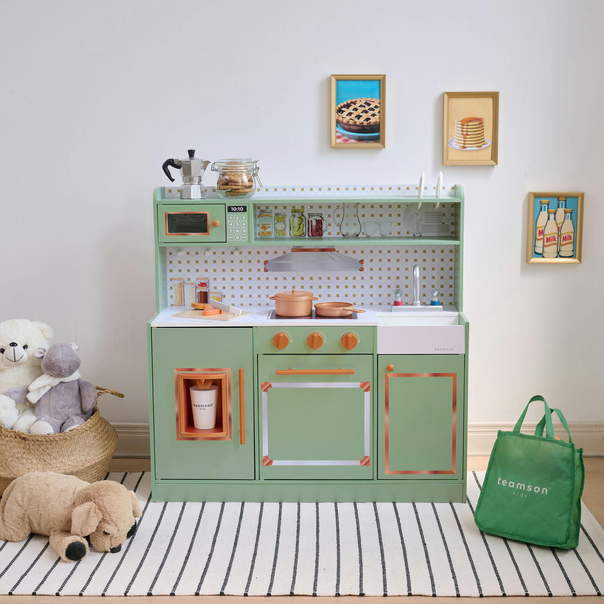 Teamson Kids Little Chef St. Louis Wooden Play Kitchen with 15 Accessories
