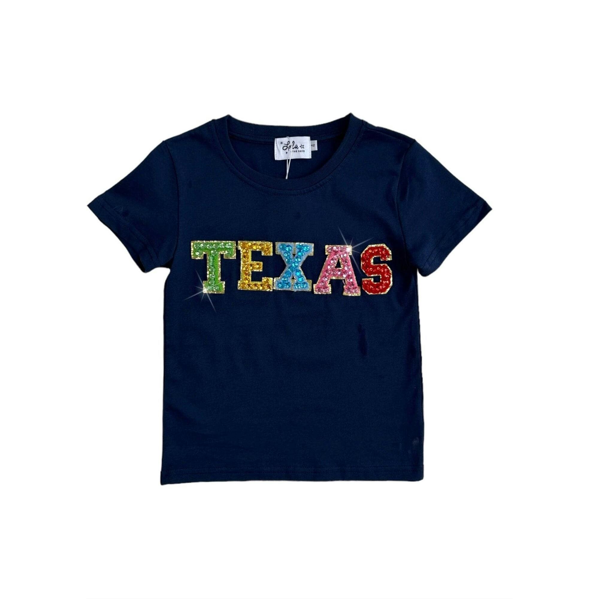 Texas Rhinestone Gem Crew Neck T-Shirt
