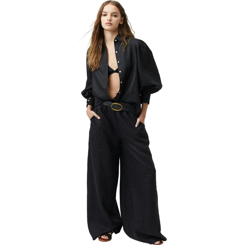 Cape Linen Pants - Black