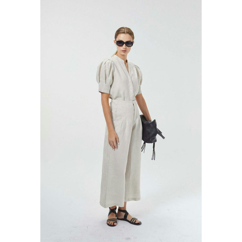 Culotte Linen Pants - Natural