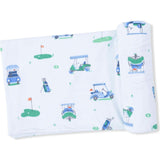 Vintage Golf Carts Blue - Swaddle Blanket
