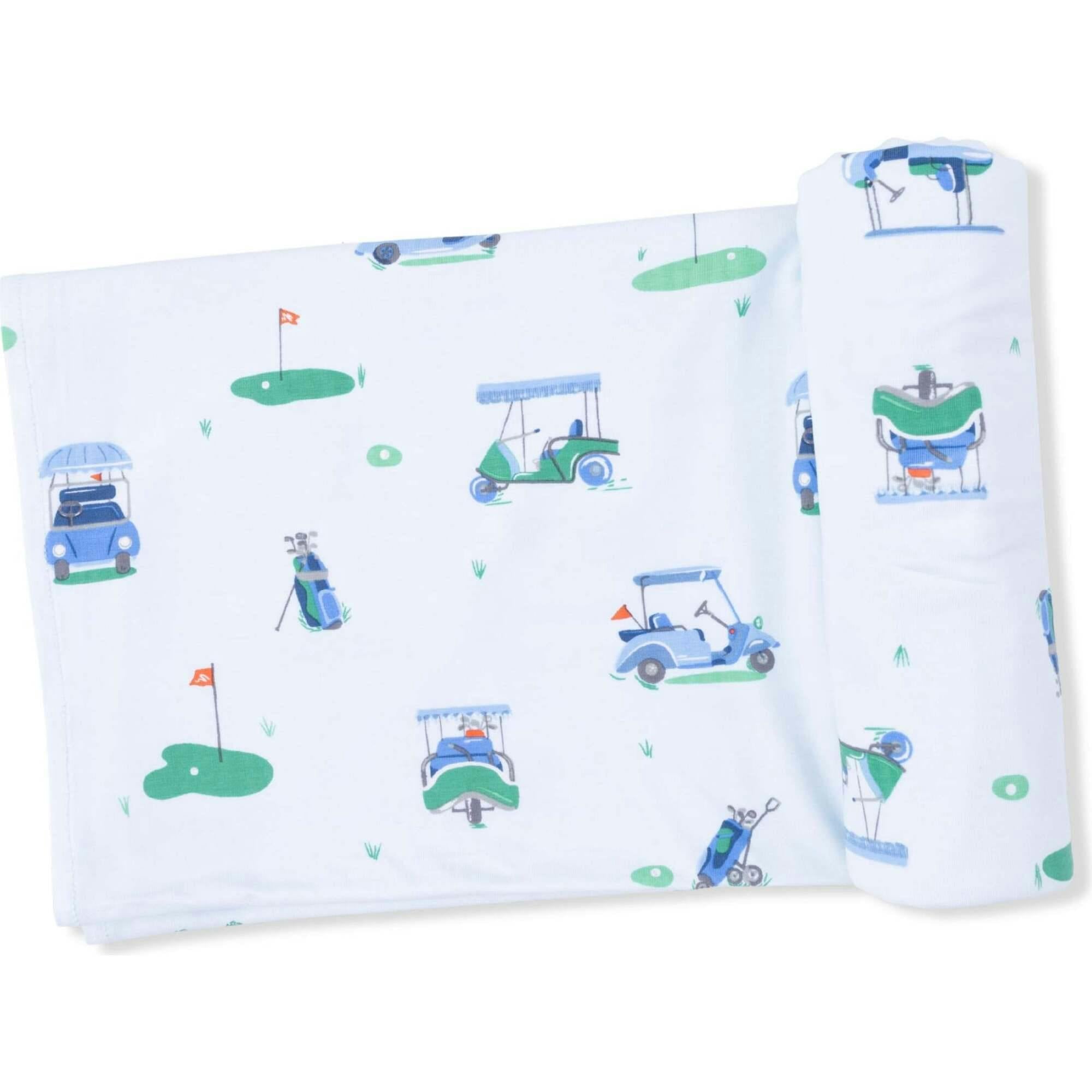 Vintage Golf Carts Blue - Swaddle Blanket