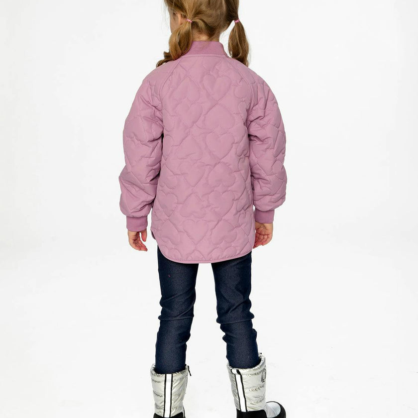 Quilted Raglan Sleeve Jacket Mauve Pink