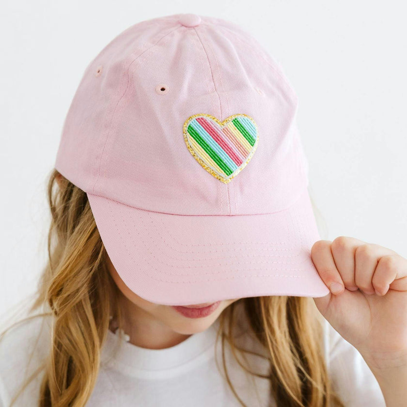 Rainbow Heart Patch Baseball Hat - Ballet