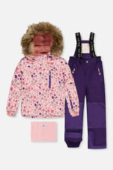 Two Piece Play Snowsuit Pink Mini Flower Print