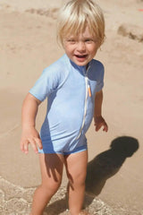 Boys' anti-UV short-sleeved jumpsuit, sky blue | COMBI BYRON