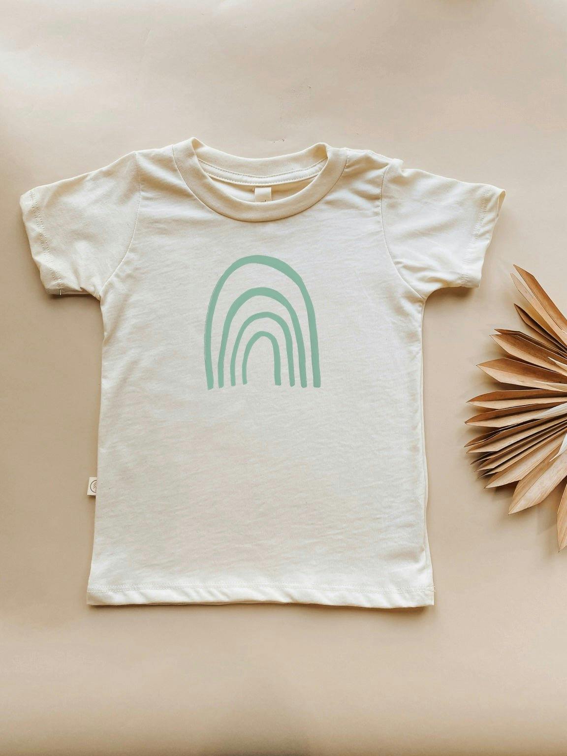Rainbow Seafoam Organic Cotton Short Sleeve Toddler T-Shirt